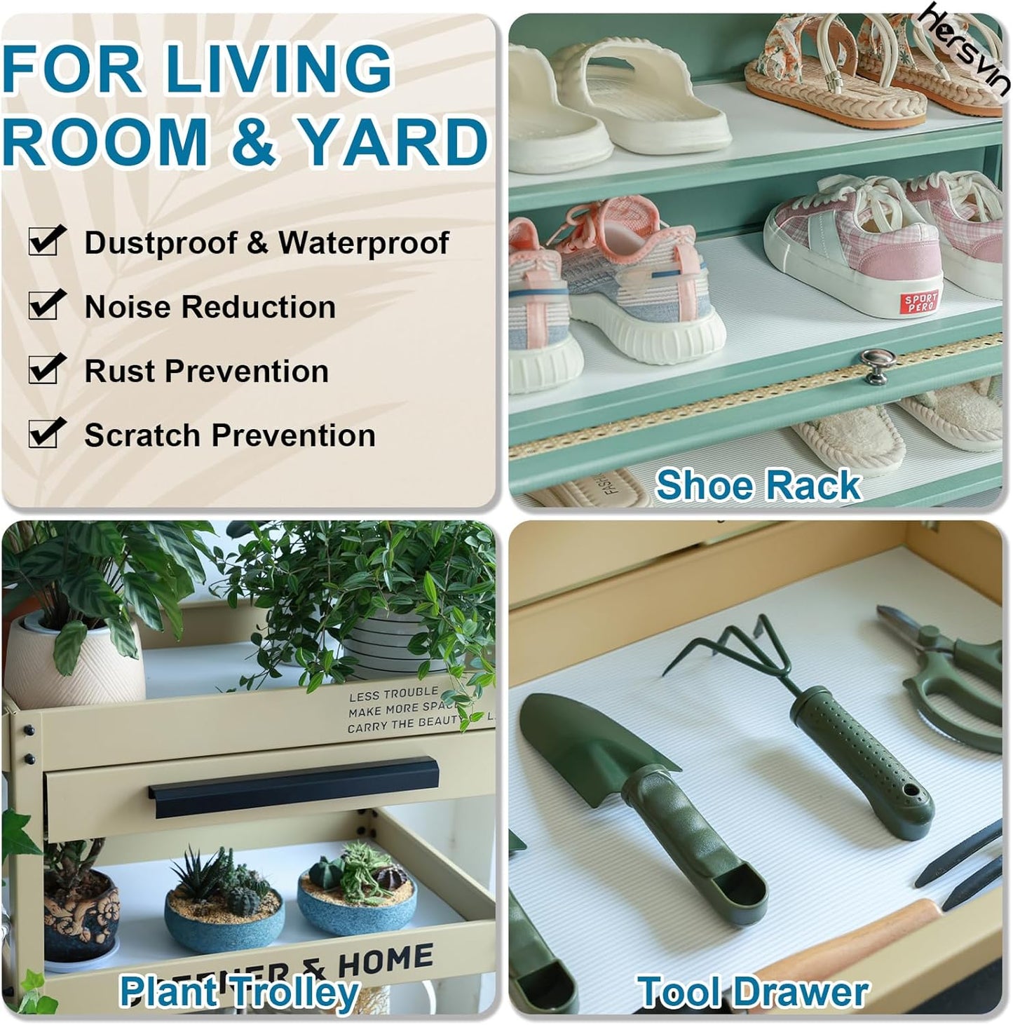 Shelf Liners 14 in x 20 ft EVA Drawer Mats, Non-Adhesive Cupboard Protector, Kitchen Cabinet Lining Fridge Liner (White Stripe, 35.6x610cm)