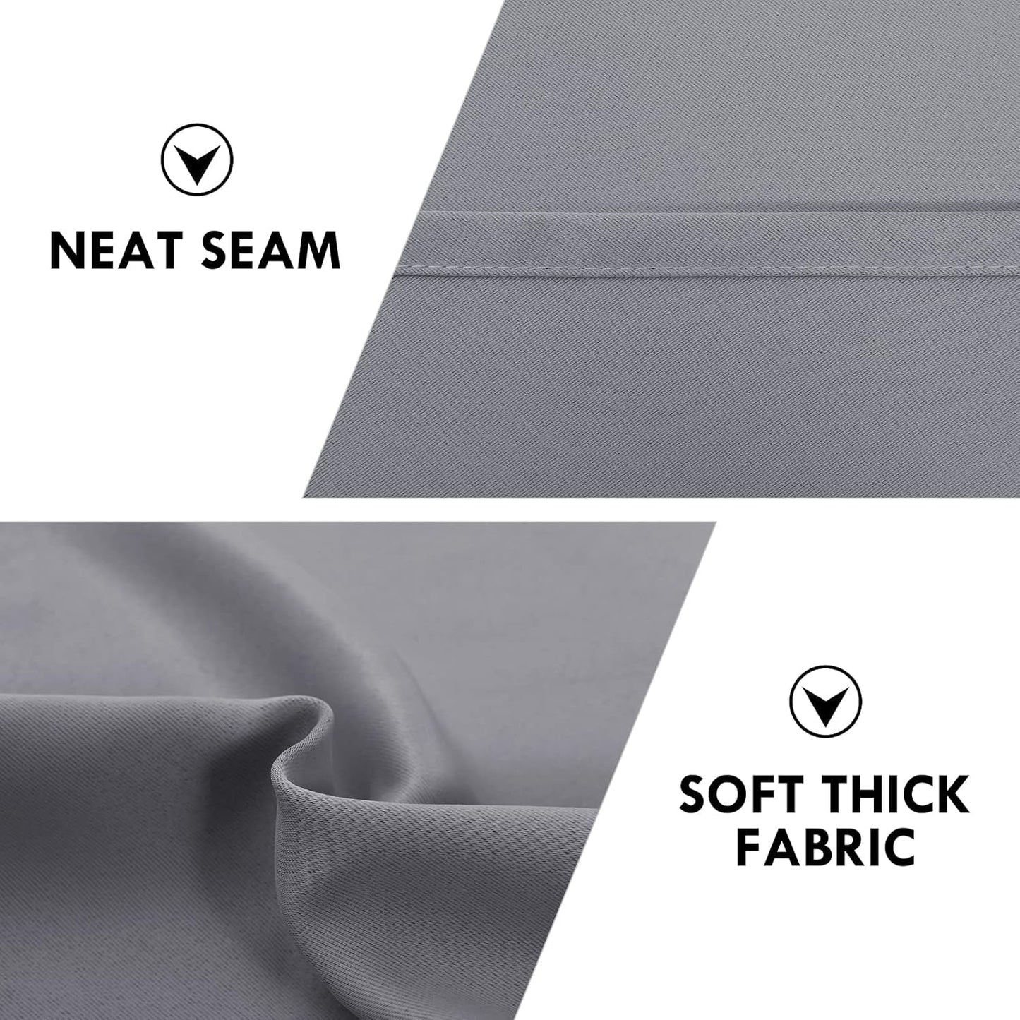 DWCN Grey Blackout Curtains for Bedroom, Thermal Insulated Energy Saving Room Darkening Curtains for Living Room (W60 x L84 inch, Set of 2 Panels, Top of Rod Pocket)