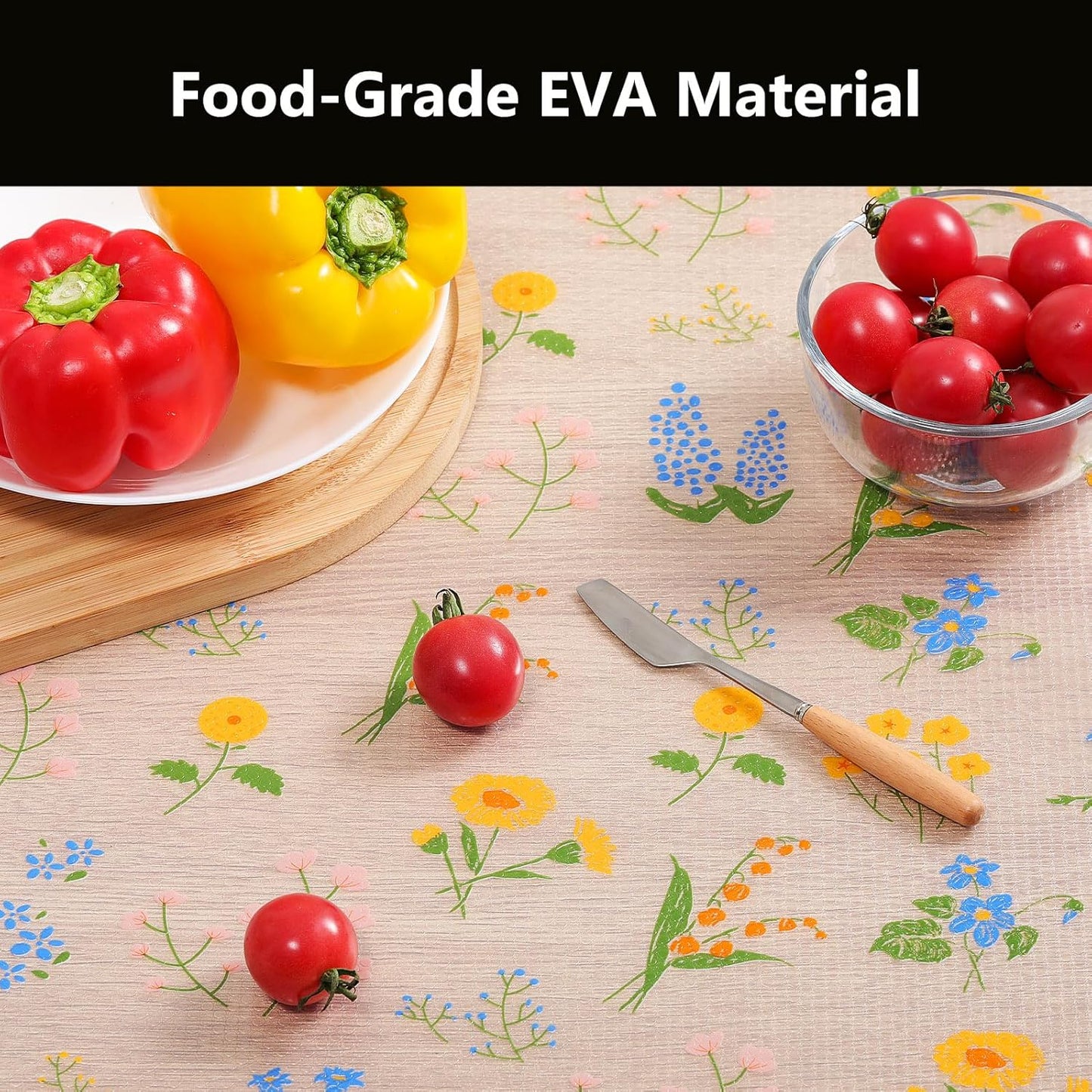INNOLITES Non-Slip Shelf Liner – Cabinet & Drawer Liner Non-Adhesive – Waterproof Oil-Proof – Durable EVA with Floral for Kitchen Cabinets Refrigerator – BPA-Free, Easy to Cut 17.7" x 78.7"