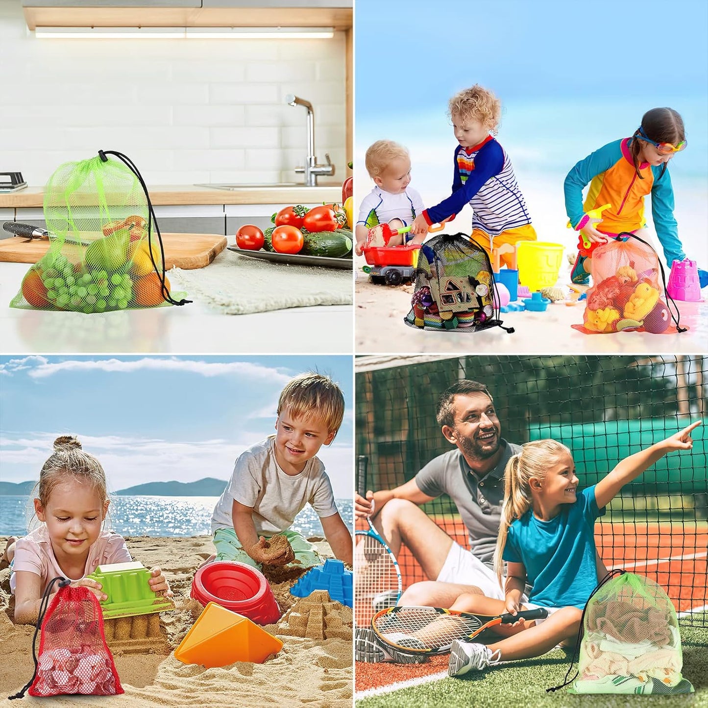 iMucci 13"X15.5" 24Pcs Mesh Laundry Drawstring Bag Nylon Drawstring Gym Bag with Cord Lock Closure