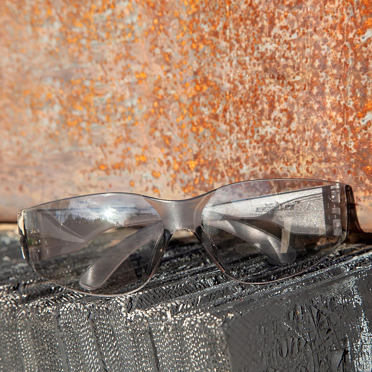 BISON LIFE Safety Glasses - Scratch Resistant Wrap Around Eyewear, Polycarbonate ANSI Z87.1 Impact Resistant Lens