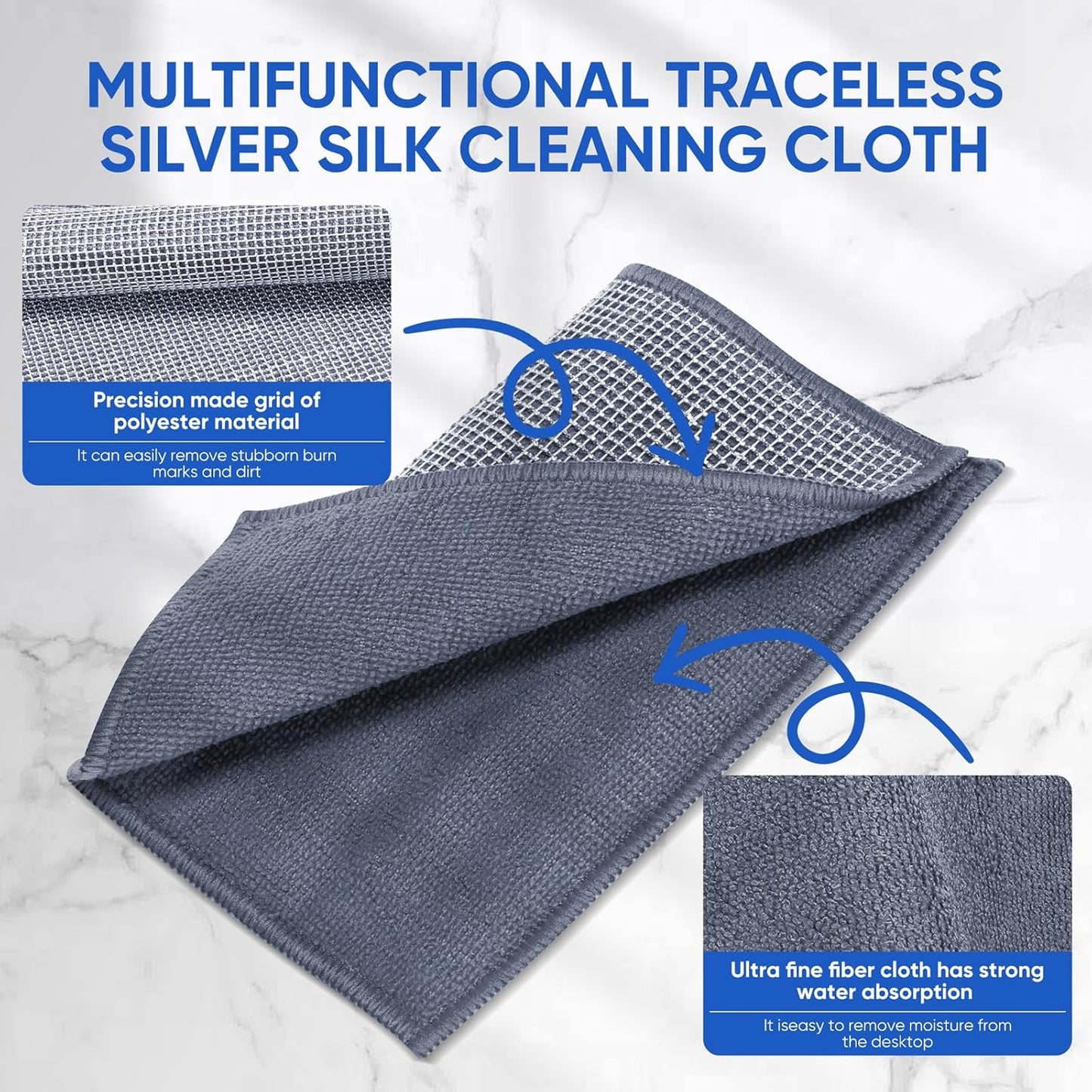 10Pcs New Upgrade 2-Layer Non Scratch Wire Dishcloth,Wire Dishwashing Rag, Non-Scratch Wire Dishwashing Rags for Wet and Dry, Kitchen Cleaning Dish Rags for Cookware,Sinks, Dishes,Stove