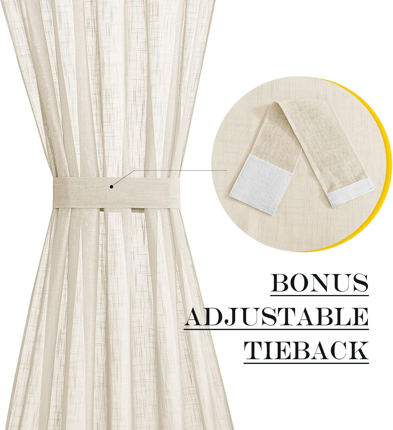 NICETOWN Side Door Front Curtains for Small Window, Privacy Door Shades for Sidelight Curtains, Light Filter Privacy Side Window Drapes, W36 X L72, Beige, 1 Panel