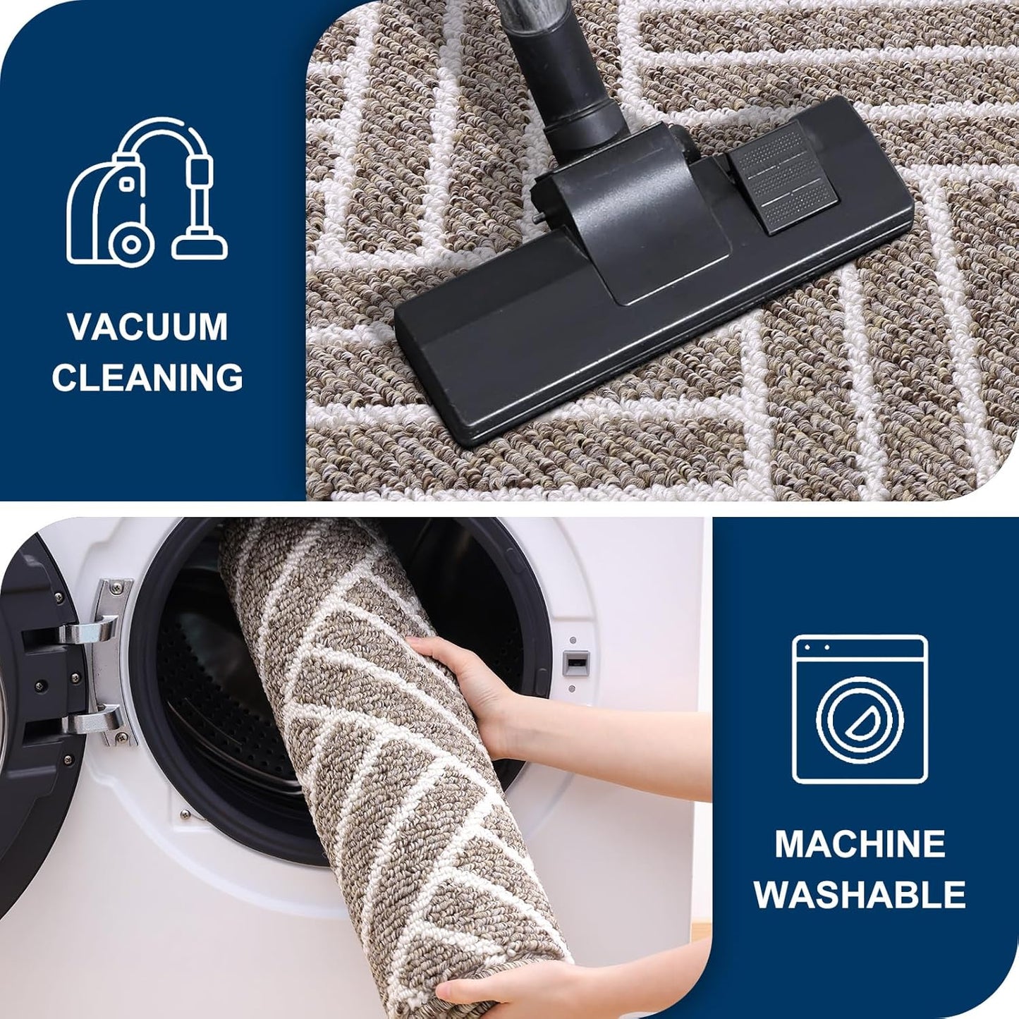 OLANLY Indoor Door Mat, 40x32 Inch, Dirt Resistant and Absorbent, Non-Slip Rubber Backing Floor Mats, Easy Clean Low-Profile Doormat for Entryway, Front Door, and Inside Entrance, Khaki