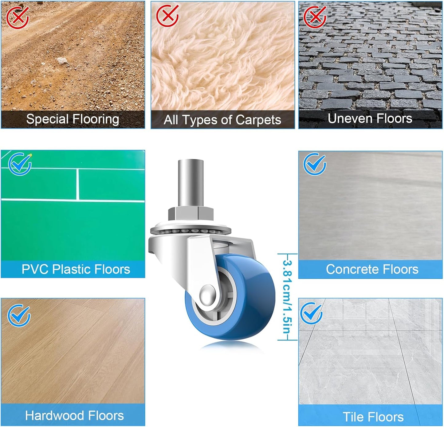 Furniture Dolly with Dual Groove Design: Furniture Sliders with 6 Wheels - for Various Types of Furniture Legs - for Moving Heavy Duty Sofa Bed - Load Capacity Up to 950lb