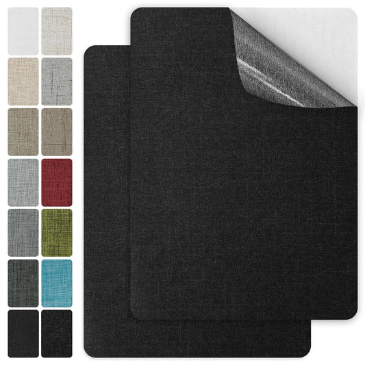 J.CARP 2Pcs Linen Repair Patches, Large Self-Adhesive Fabric Patch for Sofas, Couch, Furniture, Car Seats (8 * 11 inches-2PCS Floral Black)