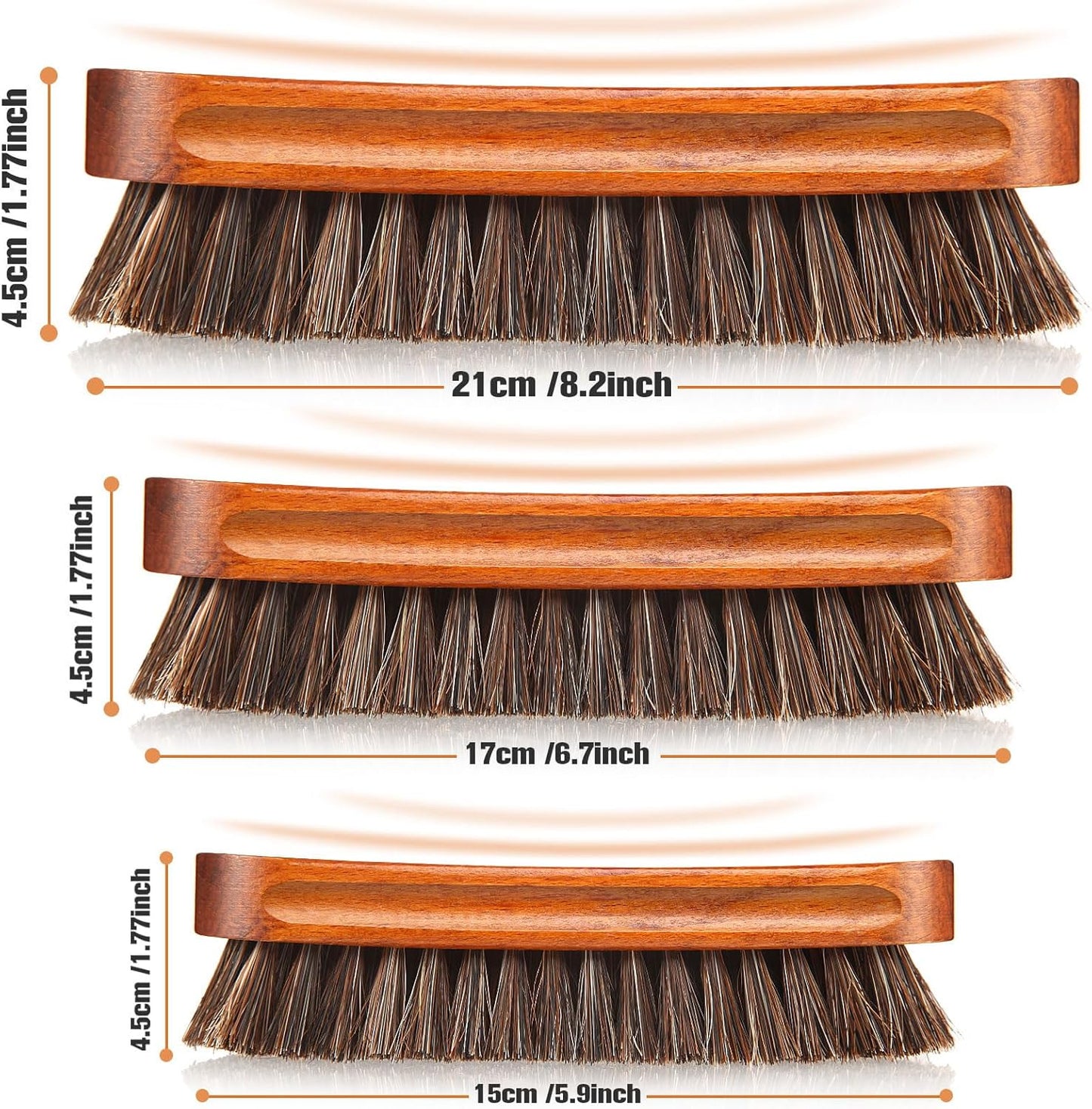 4 Pcs Horsehair Shine Shoes Brush Kit Polish Dauber Applicators Cleaning Leather Shoes Boots Care Brushes Suede Cleaner Brush with Microfiber Shoe Gloves(3 Pcs Shine Brush)