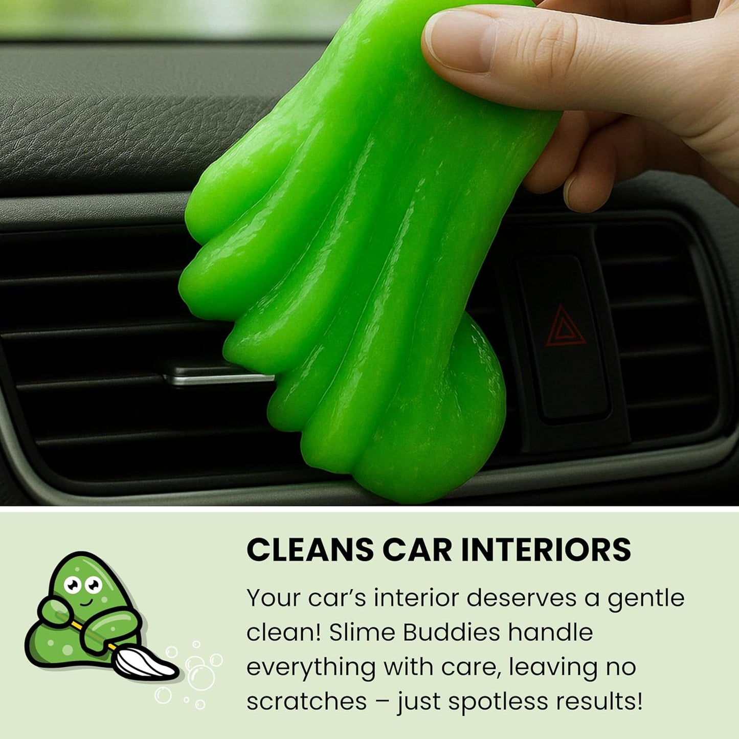 Slime Buddies Car Cleaning Gel Putty - 12 Pack Apple Scented Interior Detailing Tool for Cup Holder, Air Vent & Keyboard - Reusable Auto Detailing Accessories - Dust Remover Goop - Gifts for Men Women