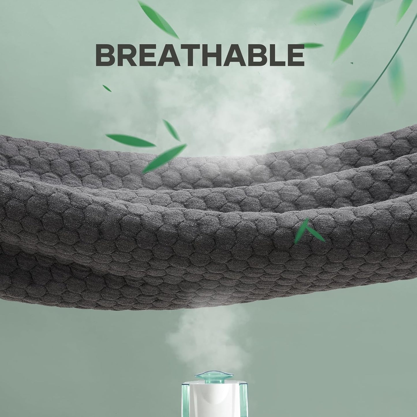 OhGeni 100% Waterproof Mattress Protector, California King-Gray Mattress Pad, Fits 6"-20" Mattresses with Deep Pocket, Cooling, Breathable Fitted Sheets, Soft Bed Cover, Noiseless, Machine Washable