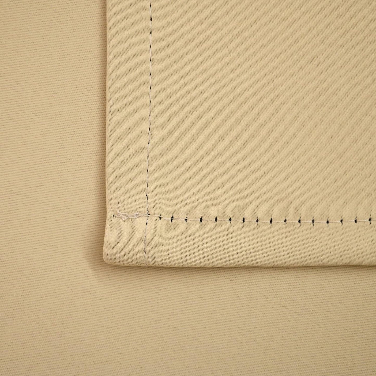 Pickluc Rod Pocket Tier Curtain - Half Blackout Curtain for Kitchen, Bathroom, Cabinet, Basement, 42 Inches Wide and 24 Inches Long, Beige, 2 Panels