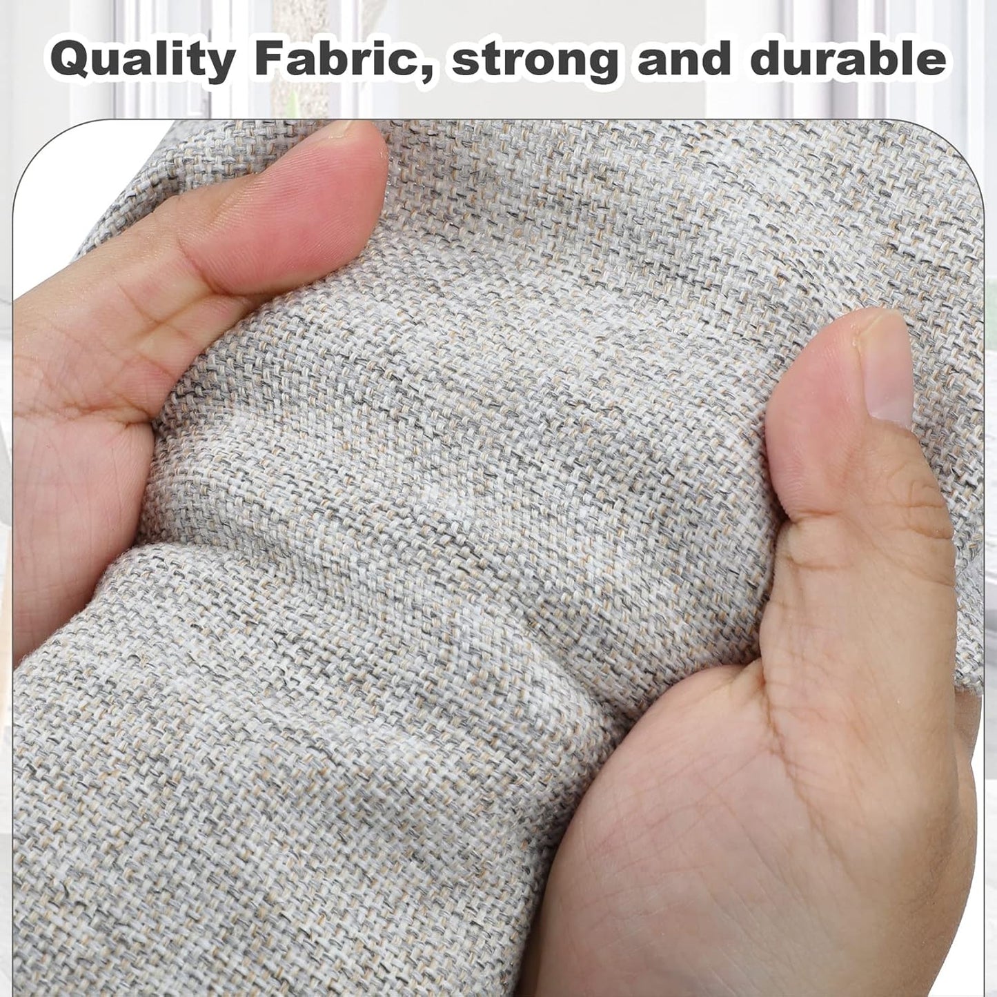 Medium 15" 21 Quart Collapsible Stackable Storage Bins with Lids, 3 Packs Beige Foldable Fabric Closet Boxes Heavy-duty Linen Cube Baskets Container for Bedroom Office (15 x 11 x 8)