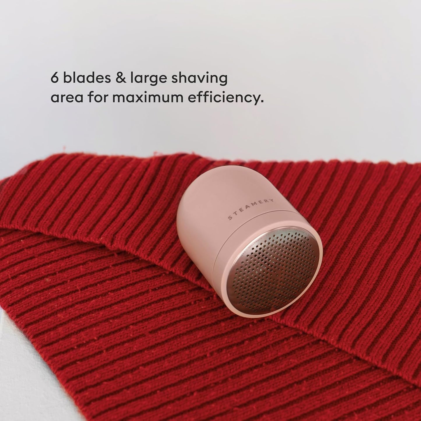 Steamery Fabric Shaver Pilo 2, Removes Lint and Pilling from Clothes and Textiles, Rechargeable Lint Remover with USB, Pink