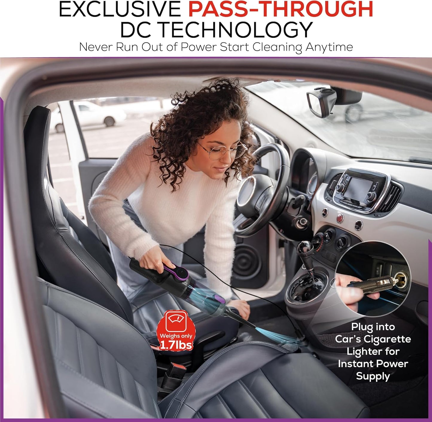 Car Vaccum Cleaner - 2 in 1 Handheld, High Power, Portable Vaccum Cordless & Corded + Blower with 18500Pa Suction - Fast USB-C Rechargeable Hand Vacuum for Home, Office, Pets & Auto Detailing