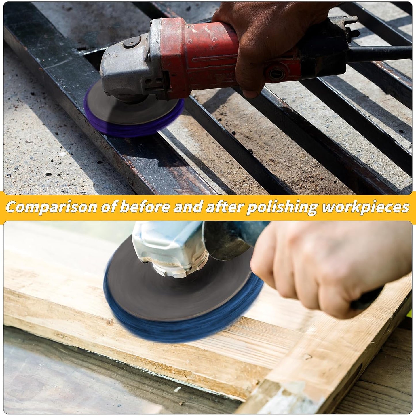 20 Pcs 4" x 5/8" Strip Discs Bulk, Paint Stripping and Rust Removal Wheels for Angle Grinders, Abrasive Grinding Discs for Metal, Wood, and Fiberglass, Blue+ Purple