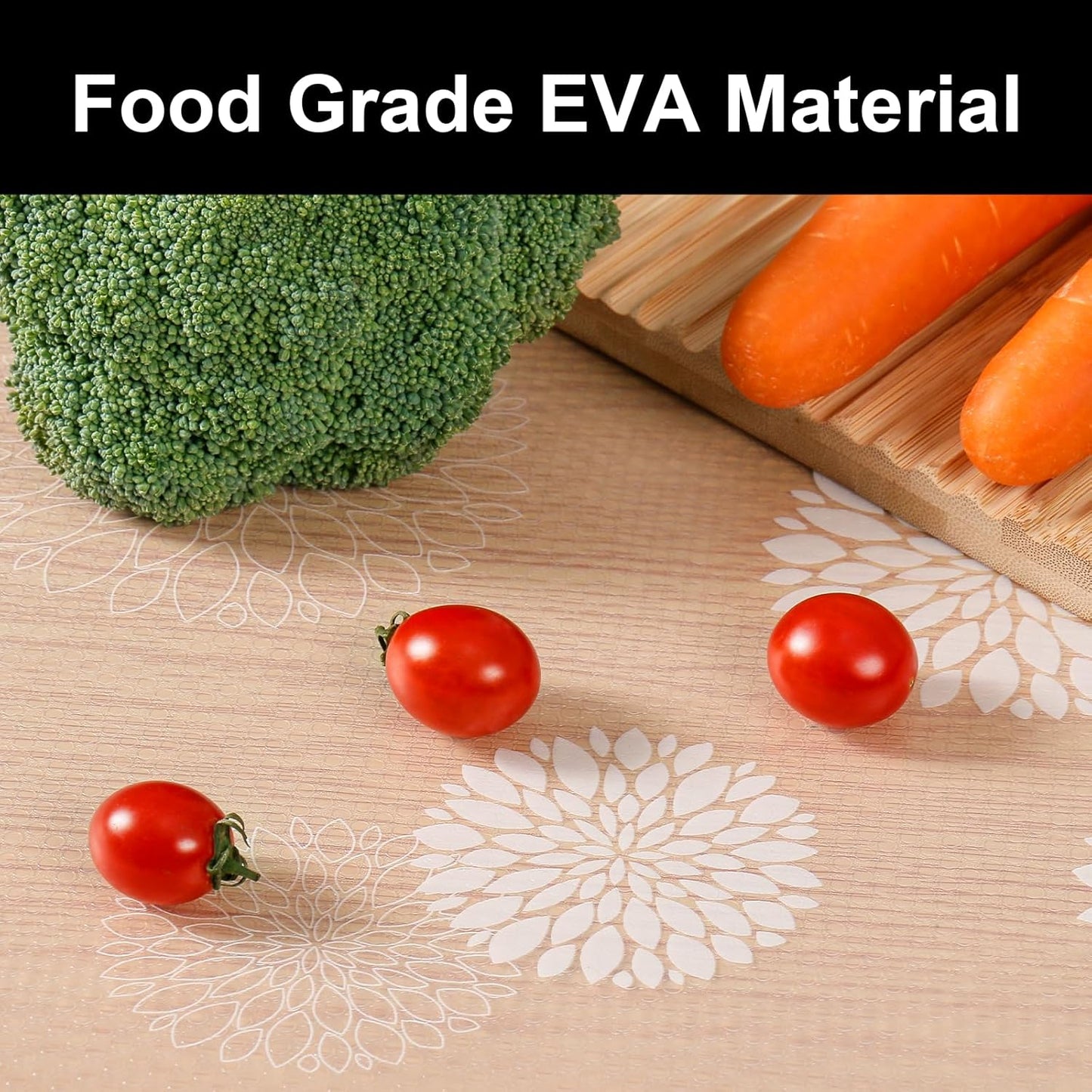 Cooyes Shelf Liners for Kitchen Cabinets Waterproof & Oil-Proof Kitchen Cupboard Mats Non-Slip Drawer Mats EVA Material Non Adhesive Fridge Liner for Shelves