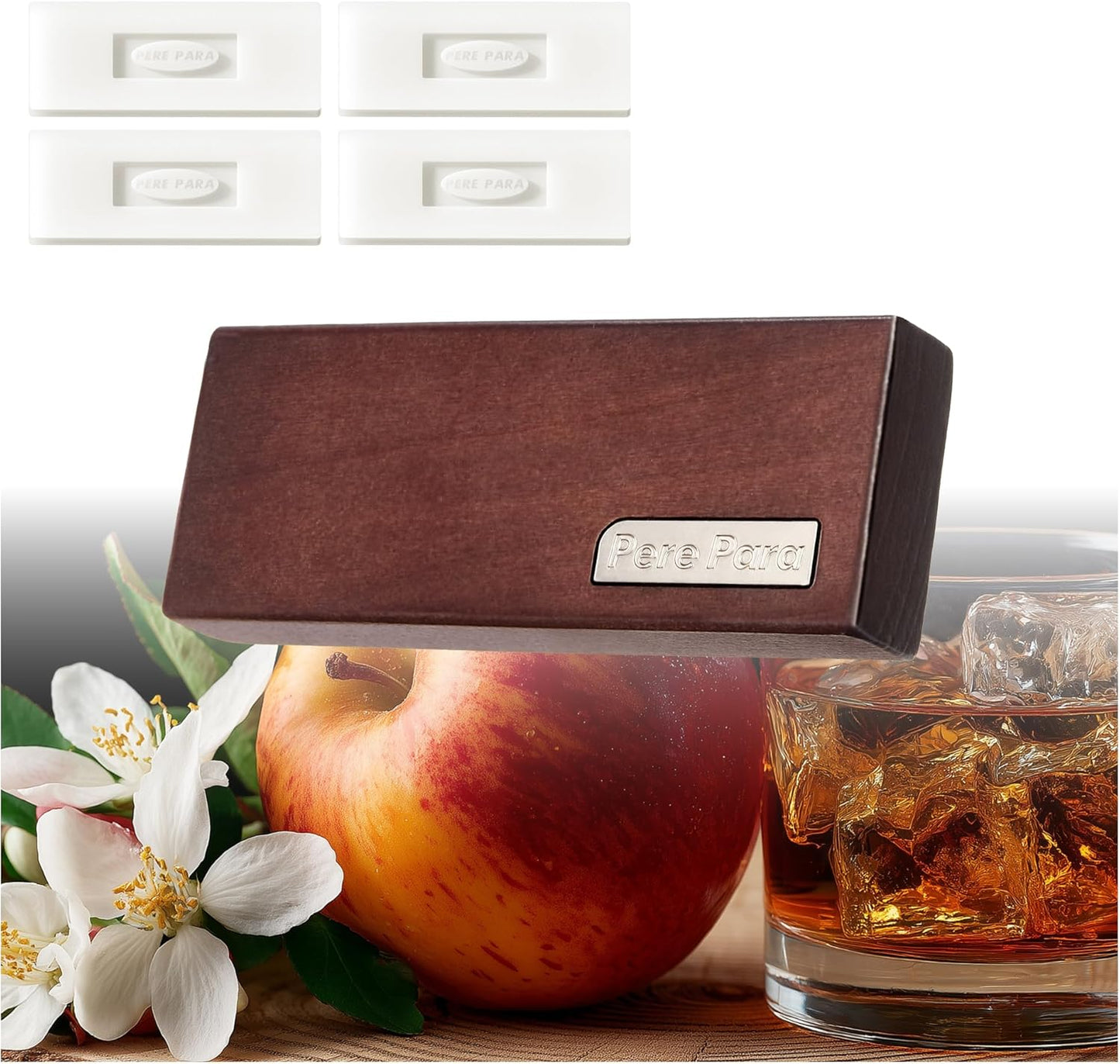 4 Refreshing Scent Bags Wood Car Air Freshener Vent Clip (Darkwood, Sun-Kissed)- Natural Scent Diffuser for Car, Truck & SUV Premium Essential Oil Starter Kit Gift for Men & Women