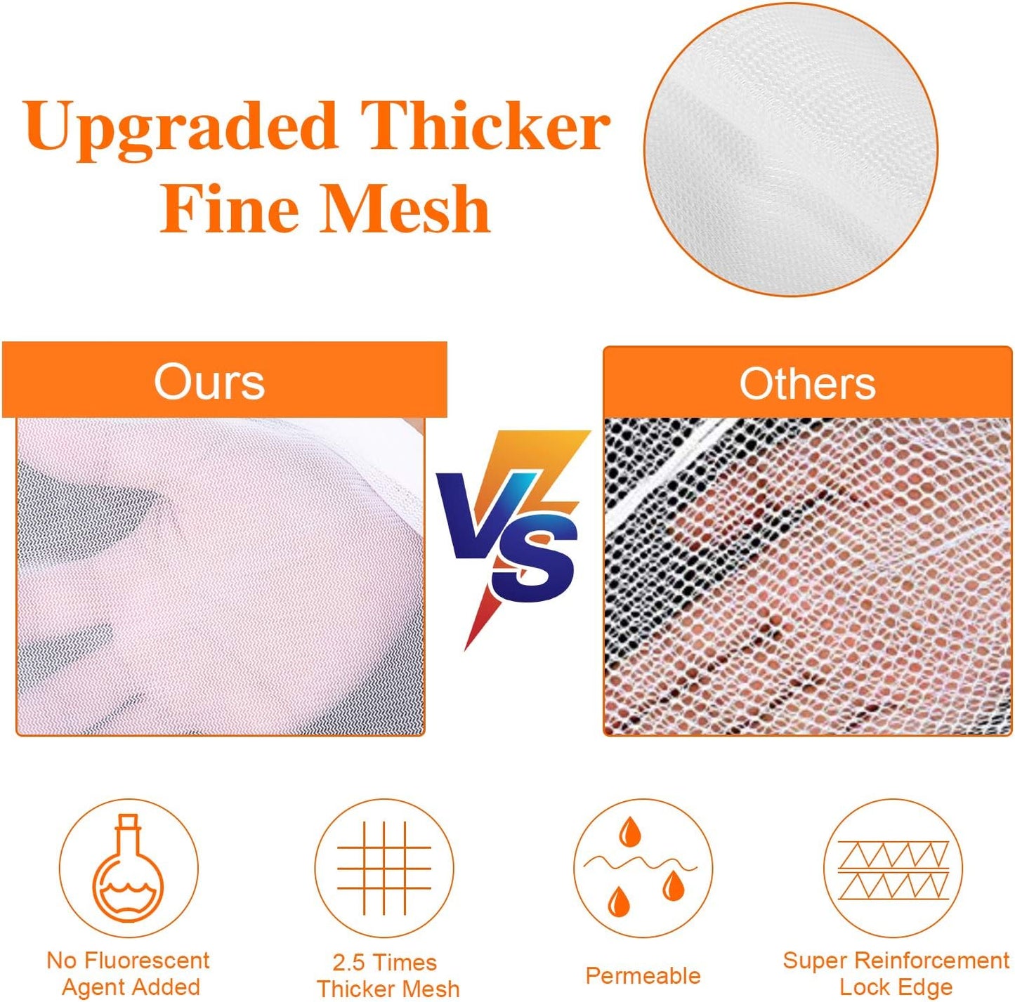 Reusable Mesh Laundry Bags, Delicates Garment Washing Bags for Travel/College, Durable Zipper Closure (2 Large 1 Medium)