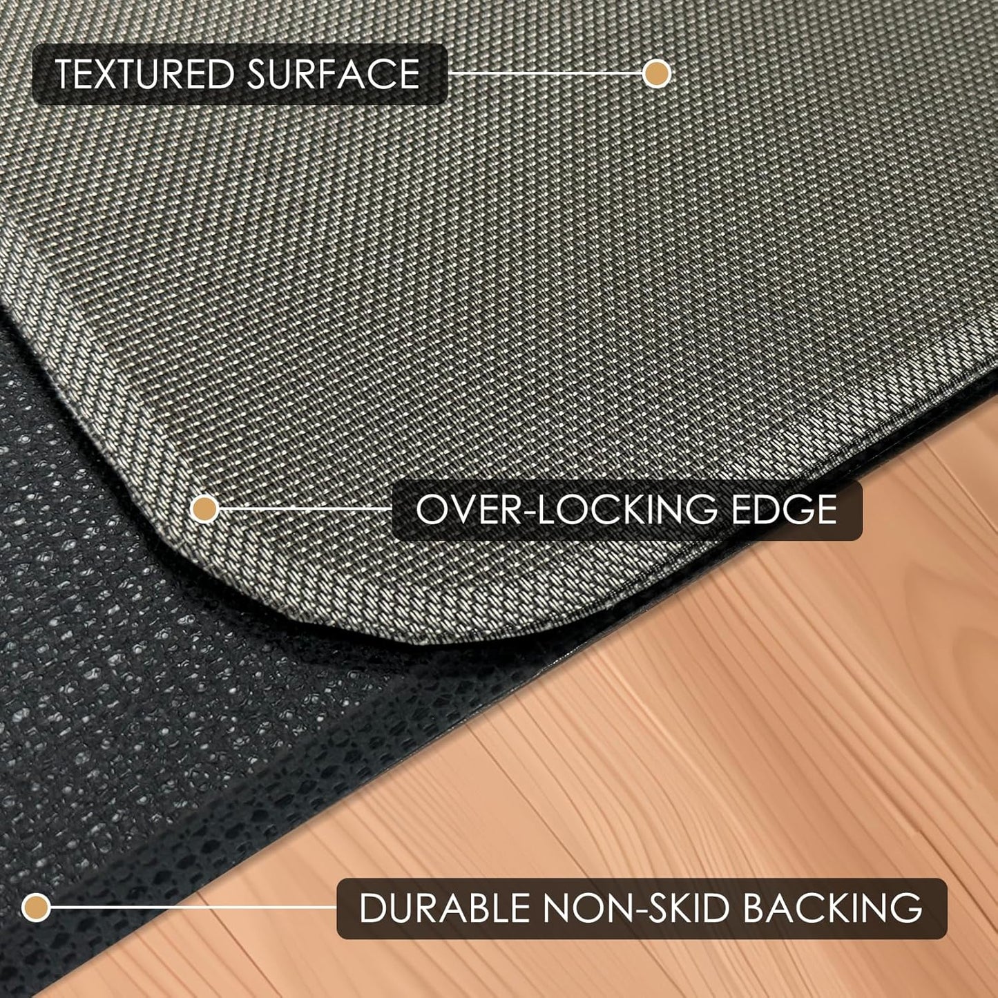 Kuyal Office Chair Mat for Hardwood Floor, 36" x 48" Heavy Duty Desk Chair Mat for Office & Home, Anti Slip, Non-Curve Computer Chair Protector Mat, Light Brown