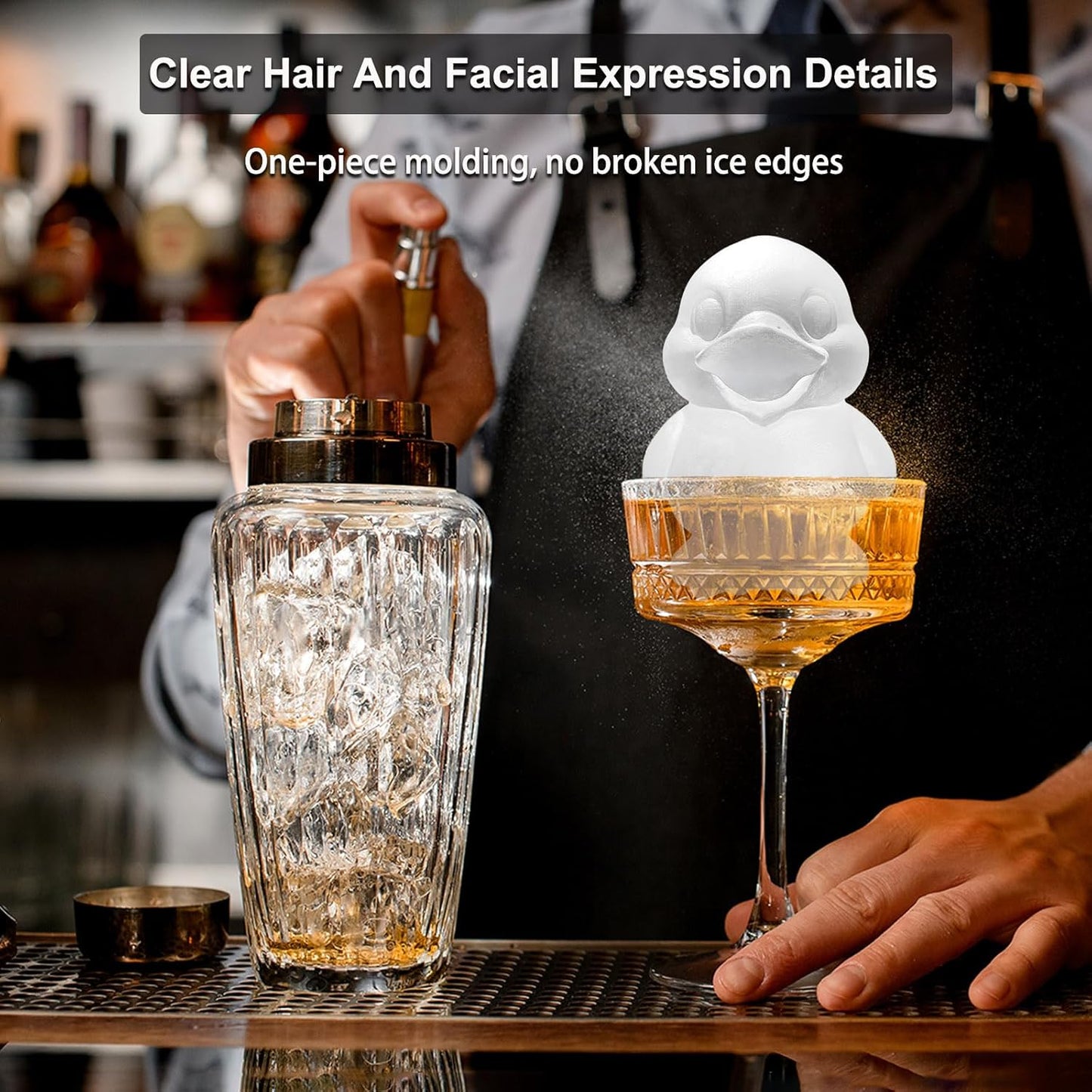 3D Duck Ice Cube Silicone Molds Tray for Whiskey, Cocktail, Drink Decor, Bar; Rich Details. Cute Ducks Gifts for Women Kids Girls Boys, Fun Animal Shape Soap Epoxy Resign Mold; 2 Pack