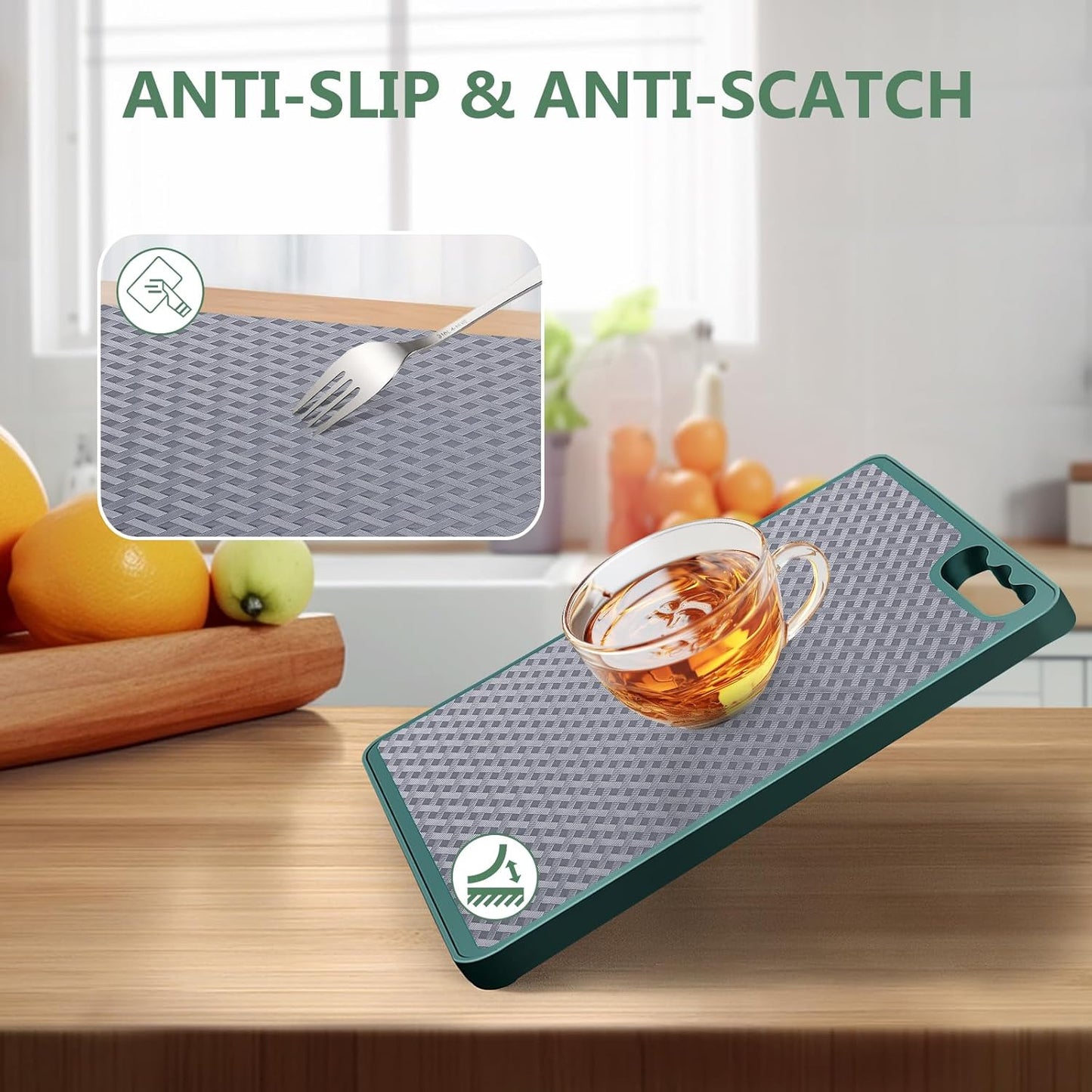 Shelf Liners, Non-Adhesive Drawer Liner, Waterproof & Oil-Proof Kitchen Cabinet Cupboard Liner Plastic EVA Material BPA Free Fridge Liner Mats Paper Protector for Shelves (Grey/24in x 240in)