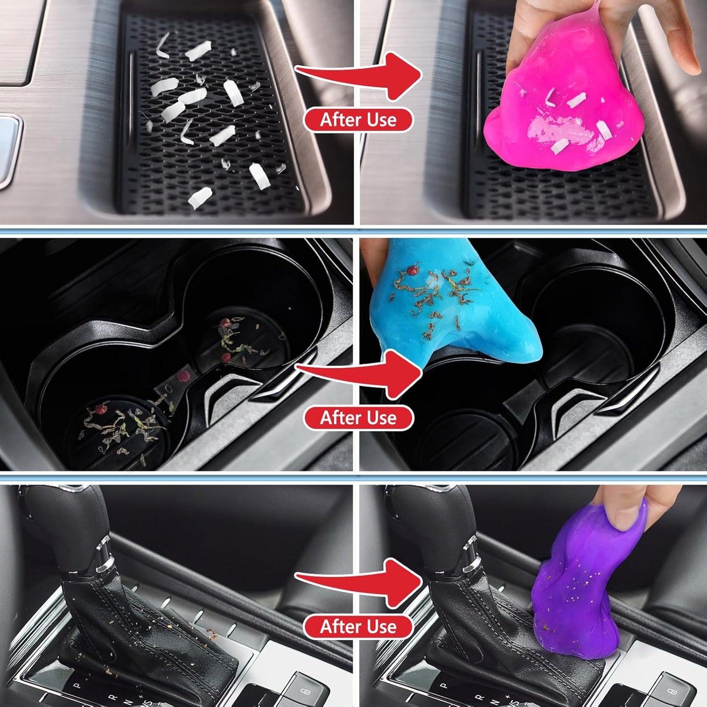 Car Cleaning Gel, 4 Pack Car Cleaning Putty, Universal Auto Deatiling Tools, Reusable Interior Cleaner for Car Keyboard Air Vent, Car Slime Cleaner Dust Cleaning Gel