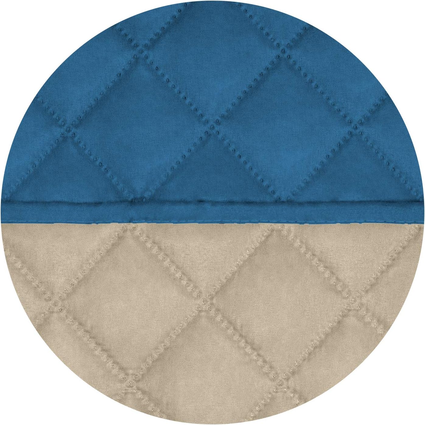 PureFit Reversible Quilted Sofa Cover, Water Resistant Slipcover Furniture Protector, Washable Couch Cover with Non Slip Foam and Elastic Straps for Kids, Pets (Small, Peacock Blue/Beige)