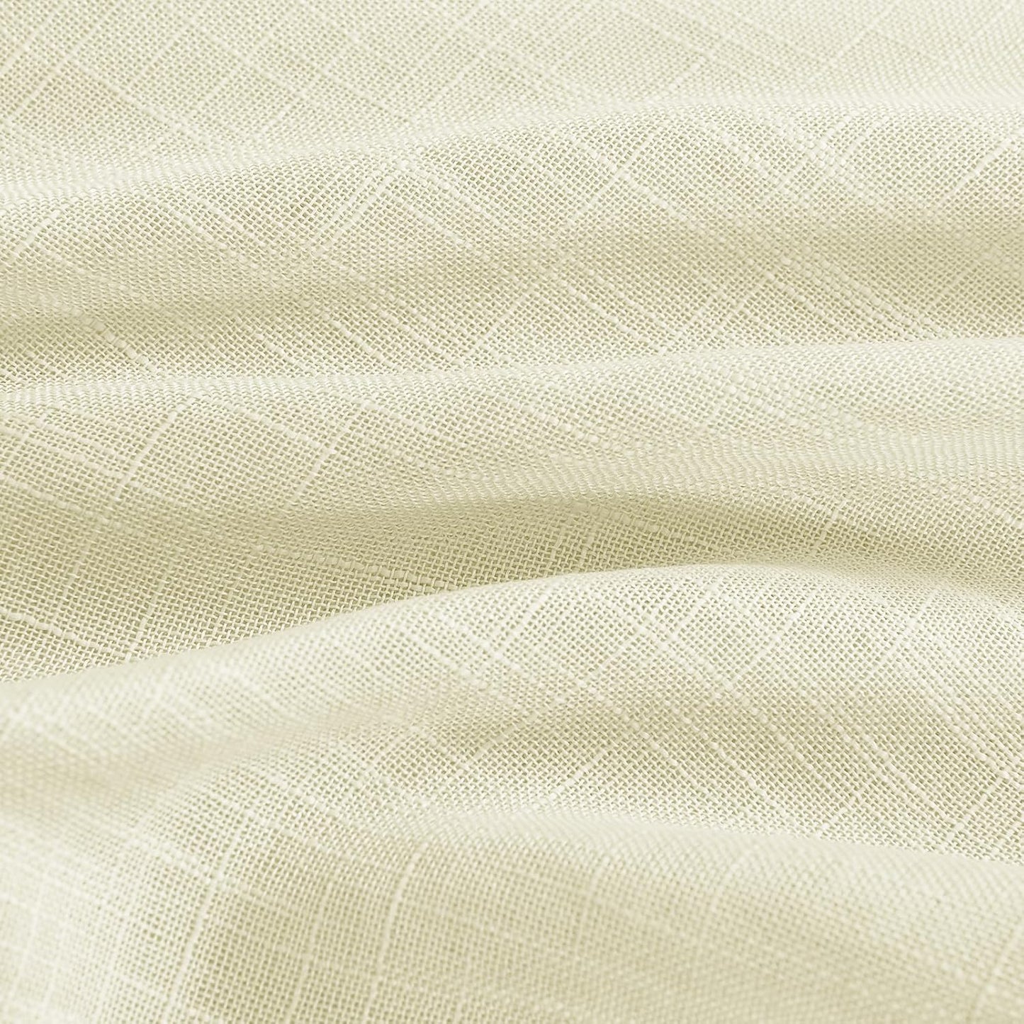 NICETOWN French Sheer Door Panel - Translucent Privacy Sheer with Light Filter Linen Look Textured French Door Curtains (52 inches Width by 40 inches Long, 1 Panel with Tieback, Yellow)