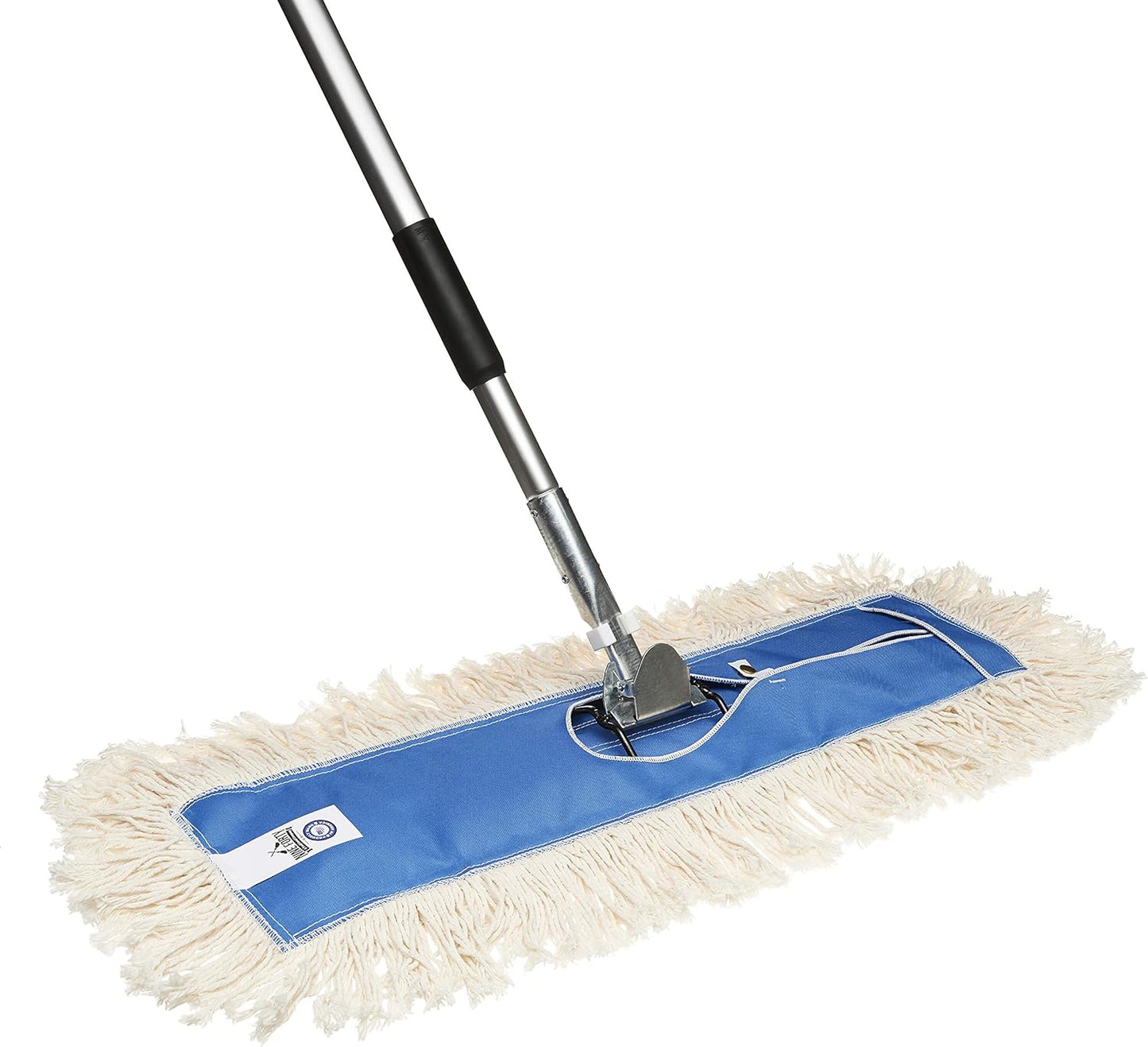 Nine Forty 36" Premium Cotton Dust Mop Kit - Heavy Duty Mop Head with Handle for Industrial, Commercial, and Residential Cleaning - Dry Floor Duster for Hardwood Surfaces - White