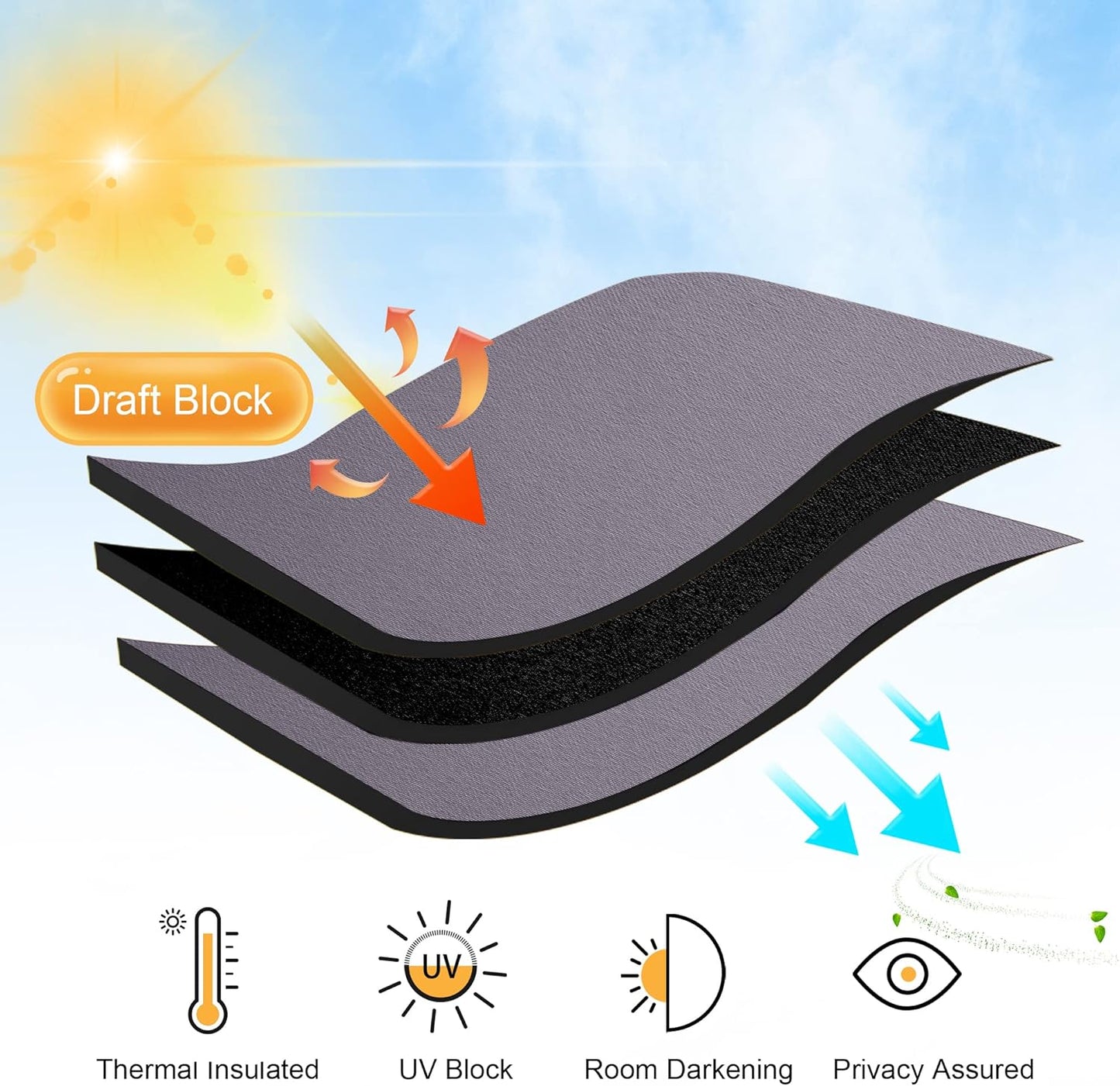 RYB HOME Bedroom Curtains Blackout - Light Block Energy Efficiency Small Window Treatment Drapes for Kitchen Dining Baby Nursery Morden Decor, W 42 x L 63 inch, Greyish Purple, 2 Panels