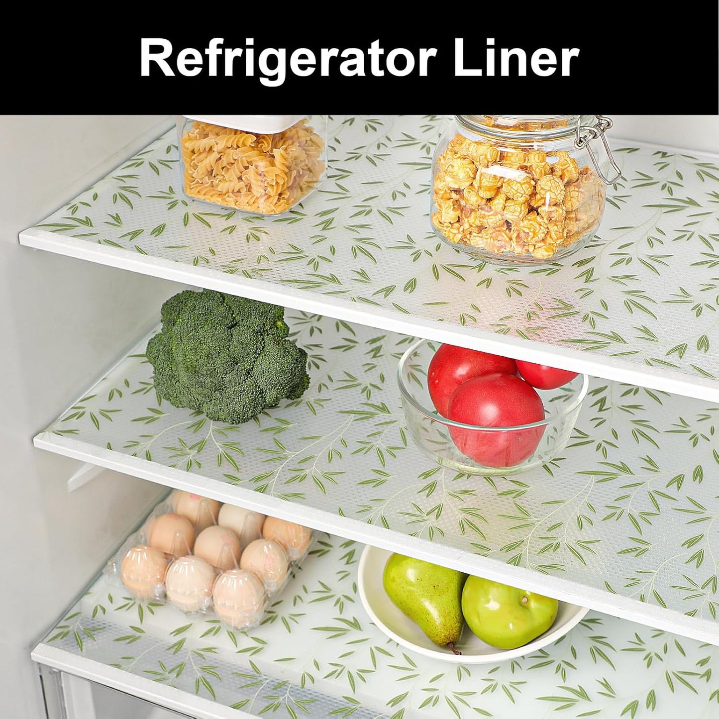 CooyesFridge Liners Shelf Liner for Kitchen Cabinets Refrigerator Liners Waterproof & Oil-Proof Kitchen Cupboard Liner Non Adhesive Drawer Mats EVA Material for Shelves