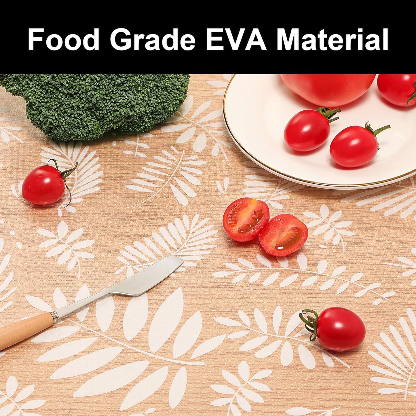 Cooyes Shelf and Drawer Liners for Kitchen Cabinets, Non Adhesive Cabinet Liner, EVA Waterproof Durable Non-Slip Drawer Mats for Shelves, Refrigerator, Storage, Desks