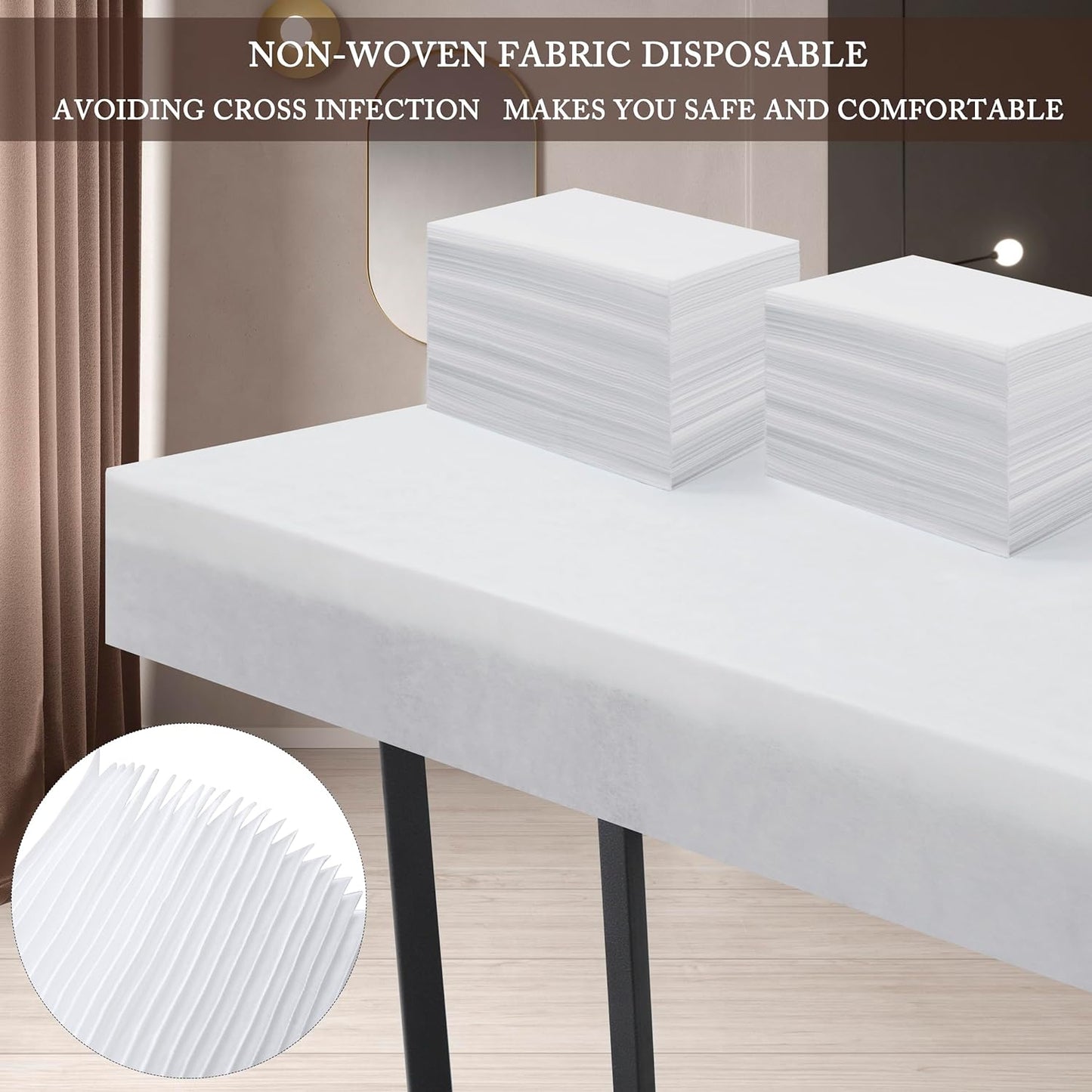 Disposable Bed Sheets 100 Pcs 31" x 71" Massage Table Sheets Non Woven Fabric SPA Bed Cover Breathable for Massage Beauty Tattoos(White)