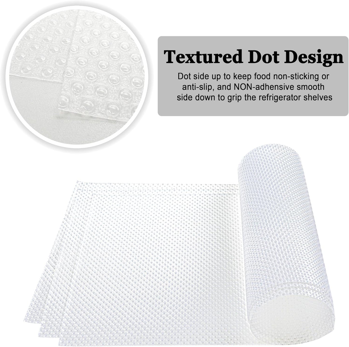 BOPART 12Pcs Refrigerator Liners Washable Fridge Shelf Liners Refrigerator Mats for Freezer Glass Shelves Kitchen Cabinets Cupboards Drawers (17.7" x 11.4")