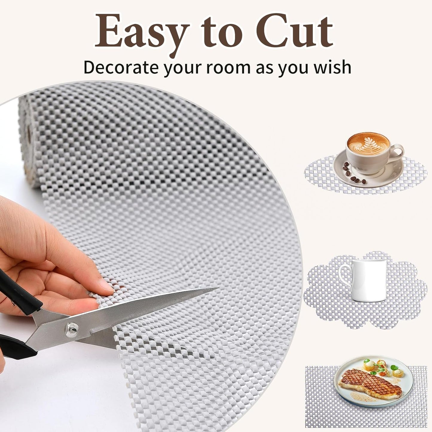 Shelf Liners for Kitchen Cabinets Non Adhesive Shelf Liner Paper Non-Slip Thickened Drawer Liner Easy to Clean for Tool Box Refrigerator Grey 11.8 x 354.3 in