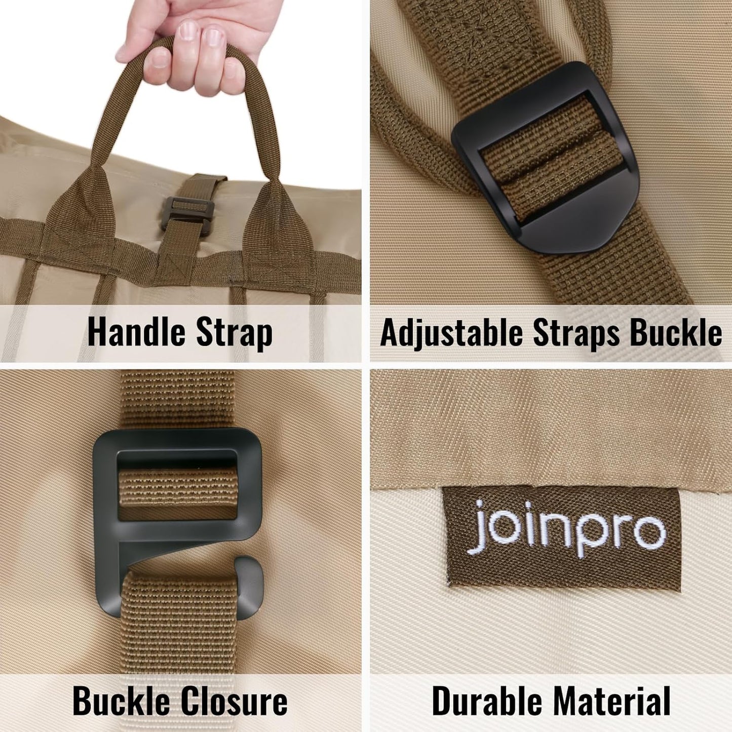 Laundry Bag Backpack, 125L Extra Large Travel with Shoulder Straps, Adjustable & Extendable Design, Laundry Hamper Bag with 3 Pockets for Laundromat, College, Travel, Camping (Brown)