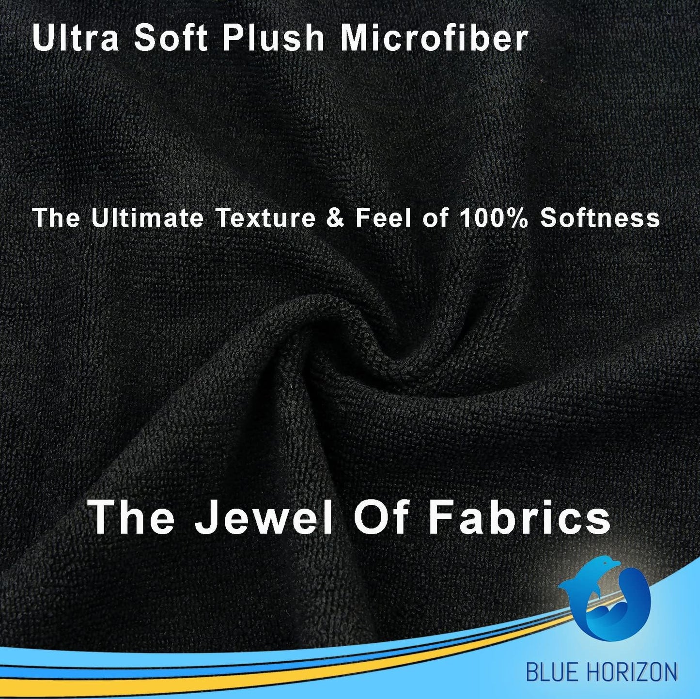 Blue Horizon Microfiber Cleaning Towels, 36-Pack Reusable Shop Towels, Ultra Soft Plush Wash-Cloths, Microfiber Detailing Cleaning Cloths for Car, Household and Commercial (Black, 16" x 16")