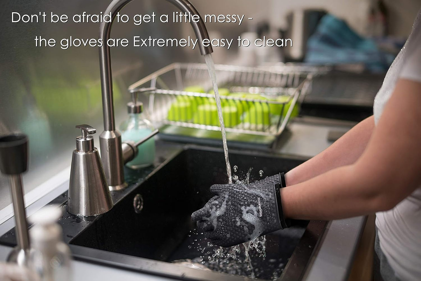 KITCHEN PERFECTION S Silicone Smoker Oven Gloves -Extreme Heat Resistant BBQ Gloves -Handle Hot Food Right on Your Grill Fryer Pit|Waterproof Oven Mitts |Superior Value Set+3 Bonuses