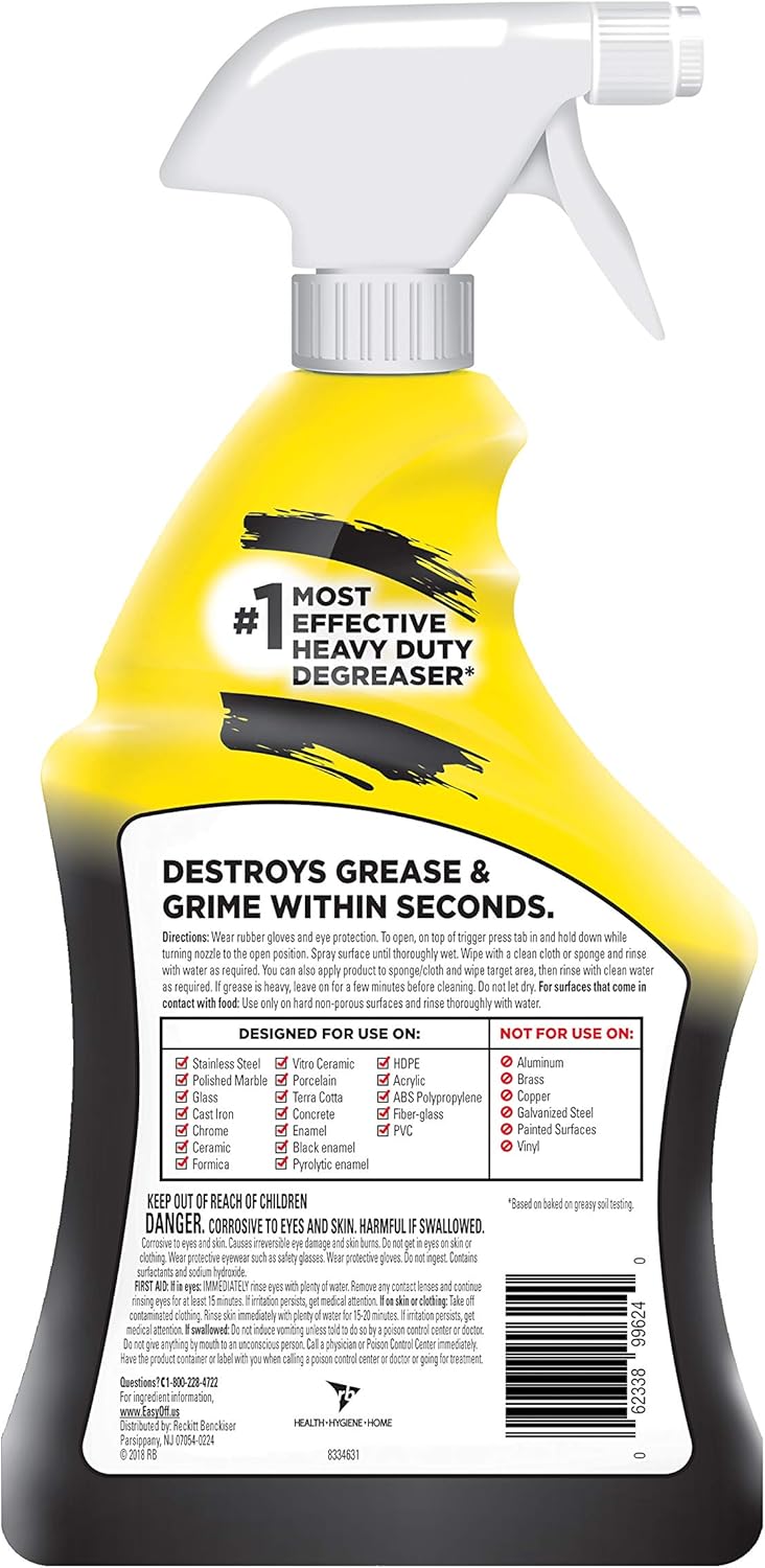 Easy Off Heavy Duty Degreaser Cleaner Spray, 32 Ounce (Pack of 2)