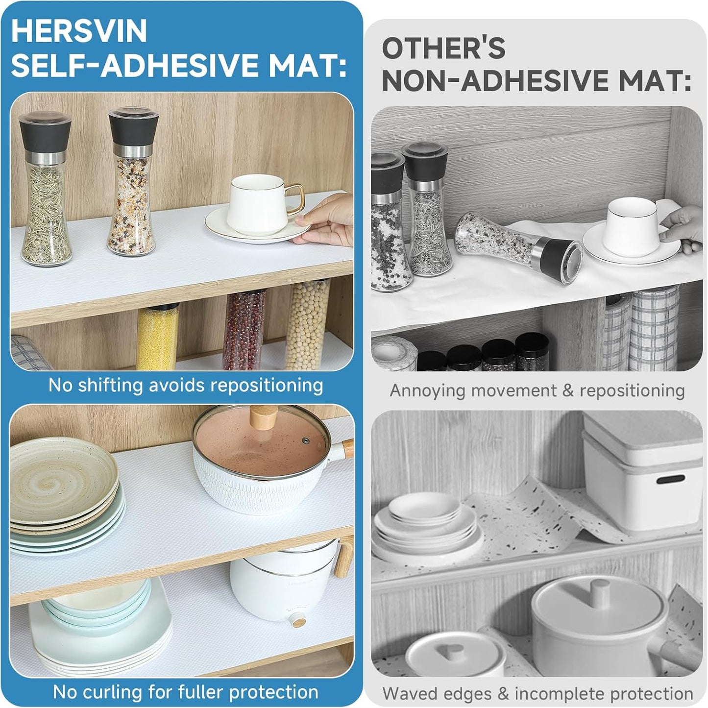 Shelf Liners 10 in x 20 ft Self-Adhesive EVA Drawer Mats, Cupboard Protector, Kitchen Cabinet Lining Fridge Liner (White Flat Dot, 25.4x610cm)