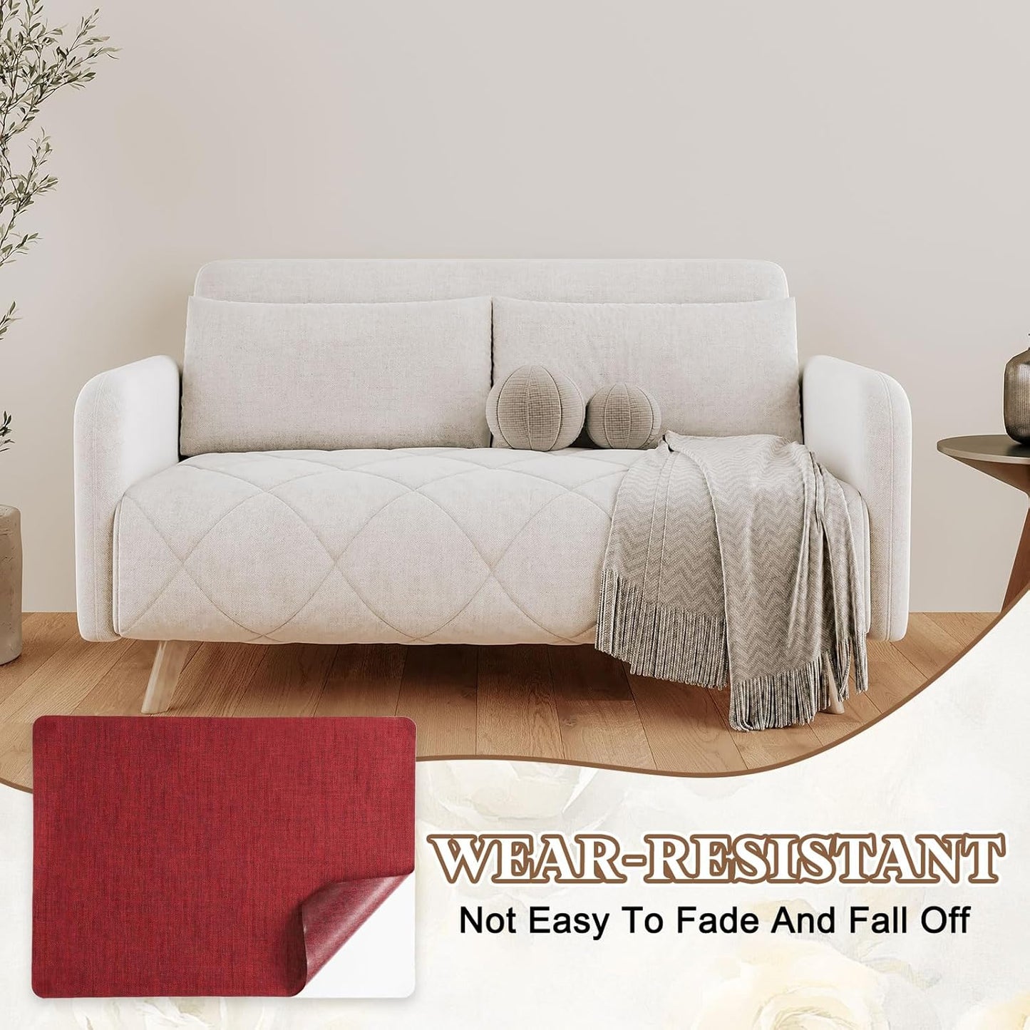 PATIKIL Linen Repair Patch, 8 x 11 Inch Self-Adhesive Linen Fabric Repair Patches for Sofa Couch Clothes Handbag Tents Car Seats Furniture, Red