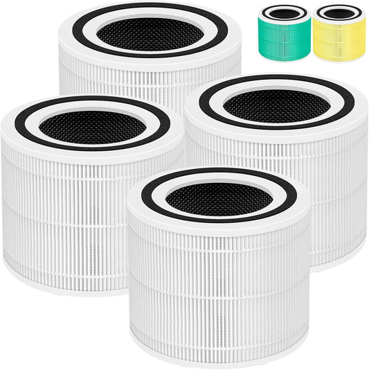 240 True HEPA Replacement Filter 14 for Puro 240 Air Purifier,3-in-1 High-Efficiency HP-14 with Activated Carbon Filter,4 Pack,White