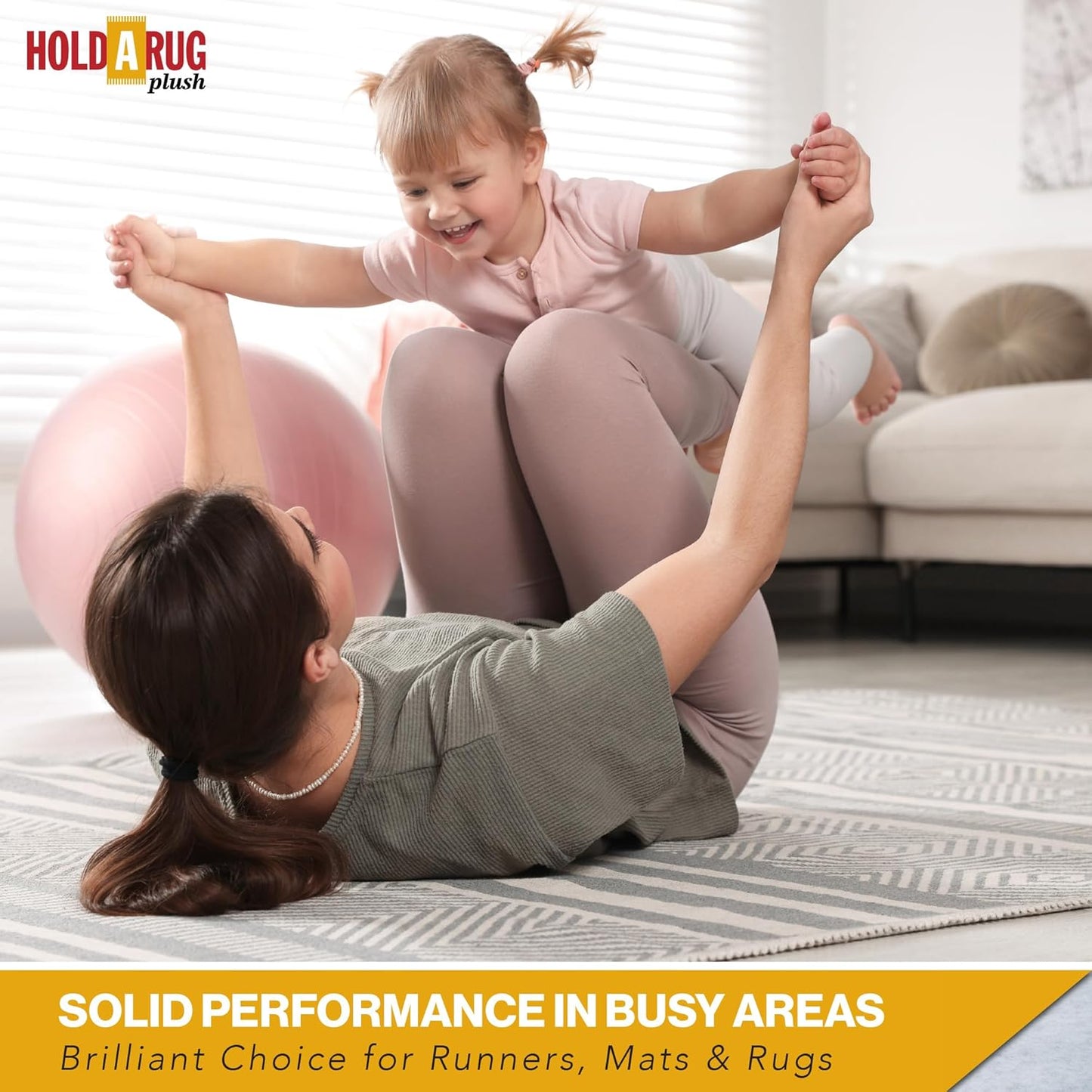 Hold-a-Rug Plush 2'6 x 11' Nonskid, Nonslip Rug Pad, Reversible Gripper, ¼ Thick, Safe for All Floors and Carpet, Keep Area Rugs Secure