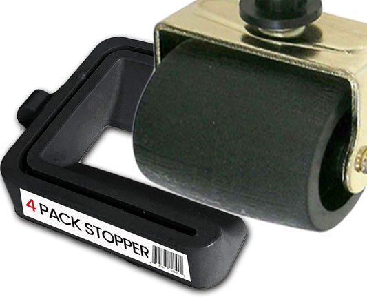 iPrimio No Lift Bed Stoppers to Prevent Sliding - 4 Pack Black Solid Rubber Keep Furniture from Sliding - No-Slip Caster Cups for Beds, Sofas, and Tables - Bed Stoppers - Simply Slide and Squeeze