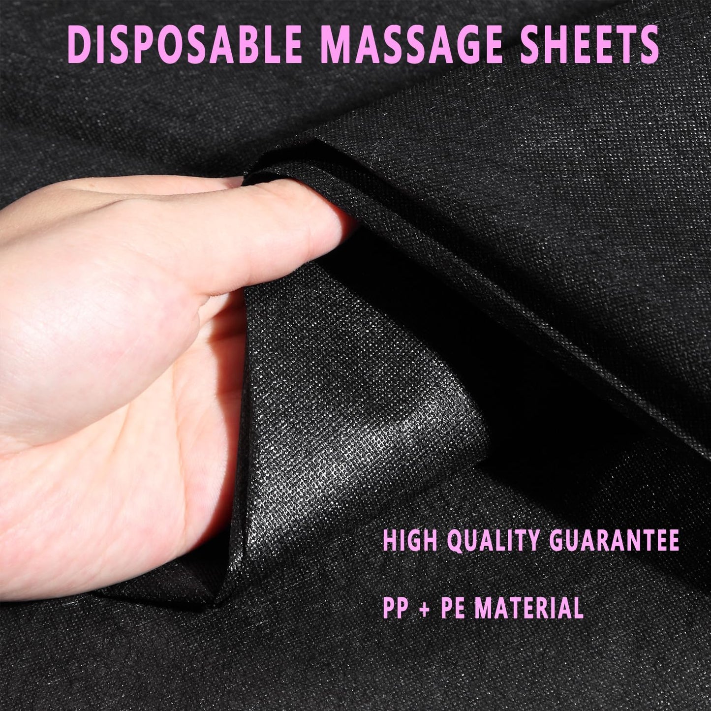 Disposable Bed Sheets 100 Pcs 31" x 71" Massage Table Sheets Non Woven Fabric SPA Bed Cover Breathable for Massage Beauty Tattoos（Black）