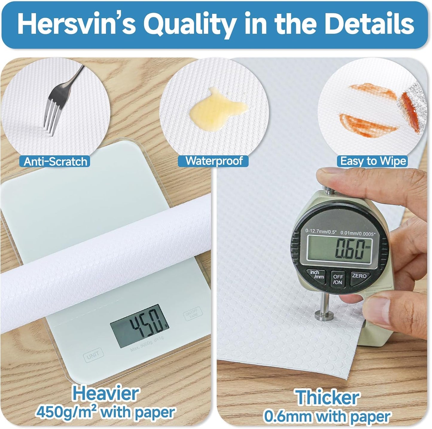 Shelf Liners 14 in x 20 ft Self-Adhesive EVA Drawer Mats, Cupboard Protector, Kitchen Cabinet Lining Fridge Liner (White Flat Dot, 35.6x610cm)