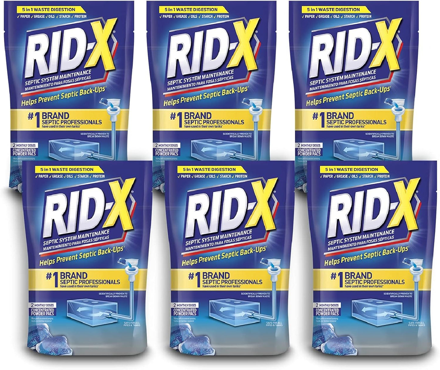 Rid-X Septic Treatment, 12 Month Supply of Septi-Pacs, 12.6 Oz