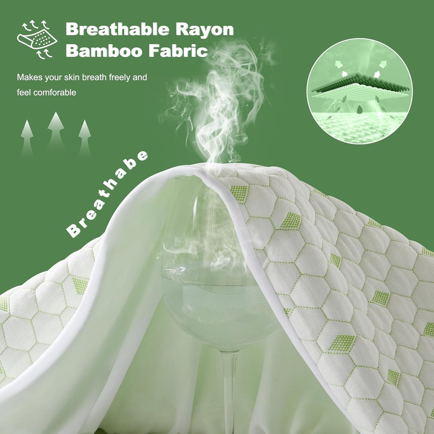 Waterproof Mattress Protector, Twin Size Mattress Pad Fitted 6"-15" Deep Pocket, 3D Air Fabric Soft Breathable Bed Mattress Cover Noiseless Washable