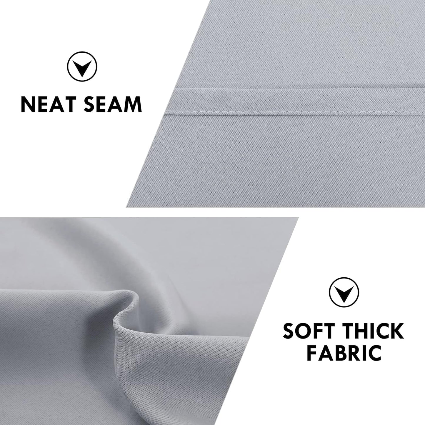 DWCN Blackout Curtains Room Darkening Thermal Insulated Bedroom Curtains Window Curtain Panels, 42 x 84 inches Long, Set of 2 Silver Grey Rod Pocket Drapes