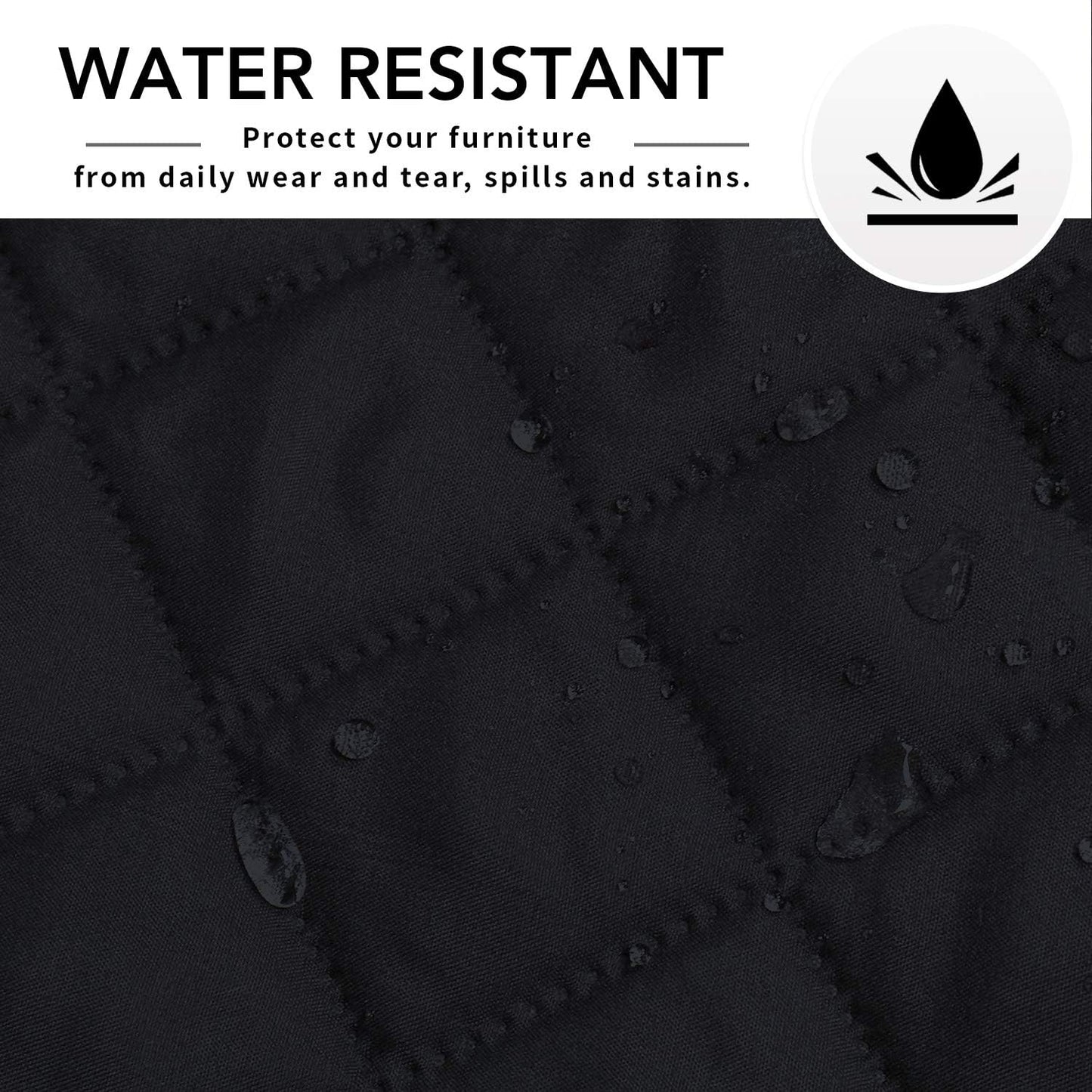 Easy-Going L Shape Sofa Cover - Chaise Lounge Slip Cover Reversible Sofa Protector for Pets, Kids & Furniture (X-Large, Black/Black)