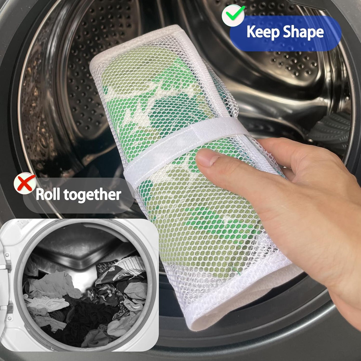 Mesh laundry bags for washing machine, can wash 10 pairs of socks, maintain shape, keep one pair,Laundry room organization suitable for socks and small items, 2pcs (Small)